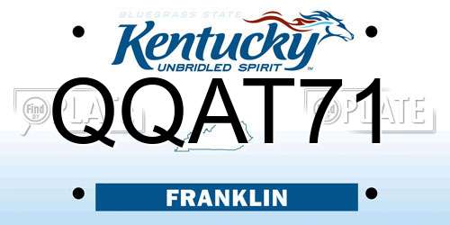 QQAT71 Kentucky License Plate