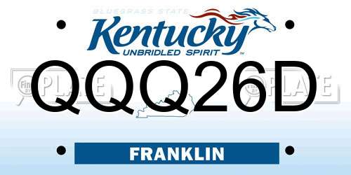 QQQ26D Kentucky License Plate