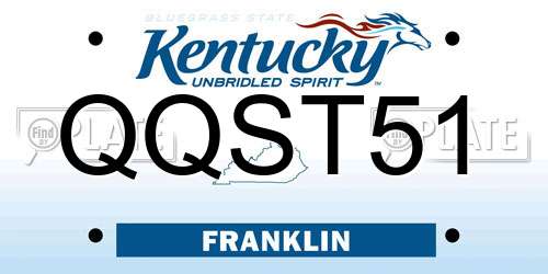 QQST51 Kentucky License Plate