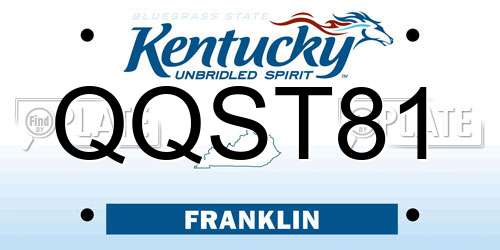 QQST81 Kentucky License Plate