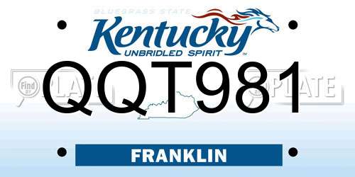 QQT981 Kentucky License Plate