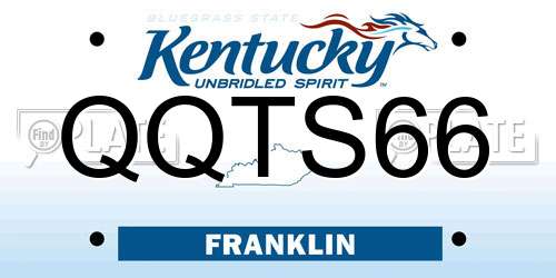 QQTS66 Kentucky License Plate
