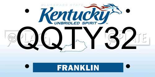 QQTY32 Kentucky License Plate