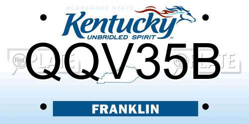 QQV35B Kentucky License Plate