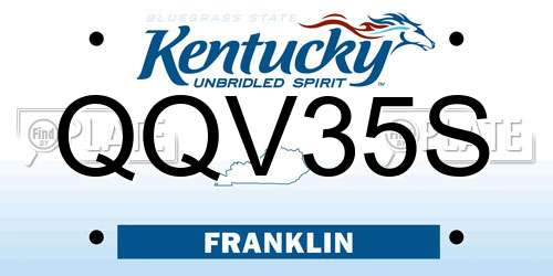 QQV35S Kentucky License Plate