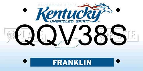 QQV38S Kentucky License Plate