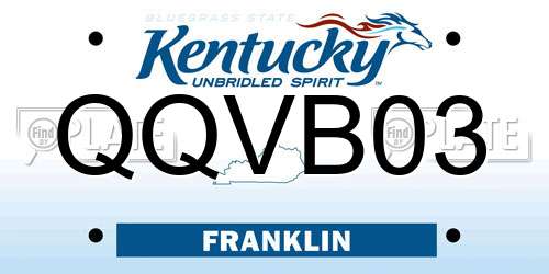 QQVB03 Kentucky License Plate