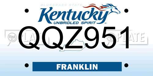 QQZ951 Kentucky License Plate