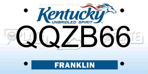 QQZB66 Kentucky License Plate