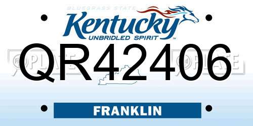 QR42406 Kentucky License Plate