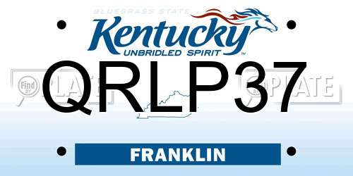 QRLP37 Kentucky License Plate