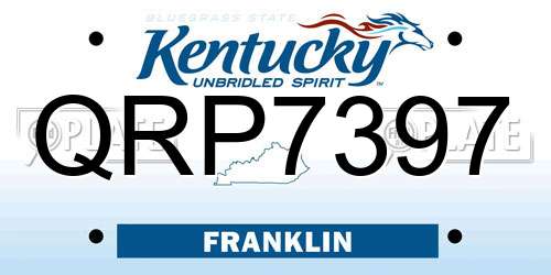 QRP7397 Kentucky License Plate
