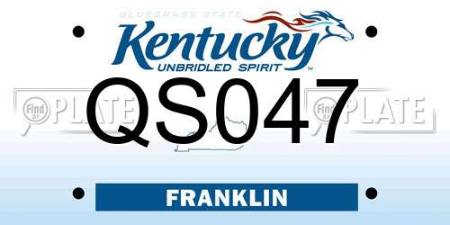 QS047 Kentucky License Plate