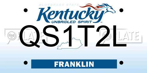 QS1T2L Kentucky License Plate