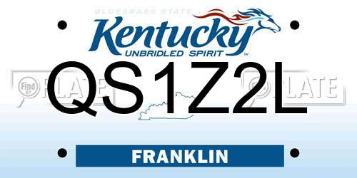 QS1Z2L Kentucky License Plate