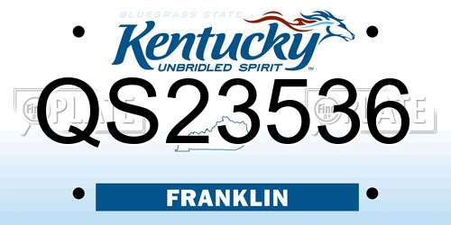 QS23536 Kentucky License Plate