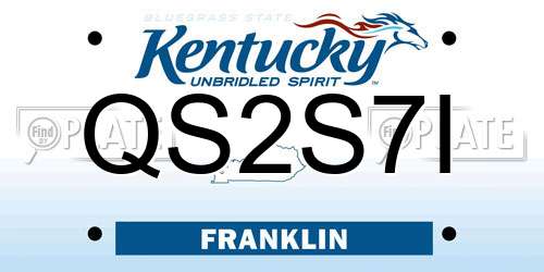 QS2S7I Kentucky License Plate