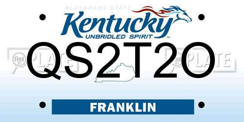 QS2T2O Kentucky License Plate