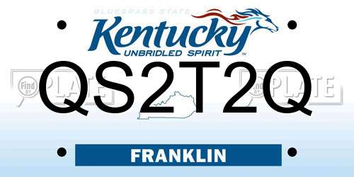 QS2T2Q Kentucky License Plate
