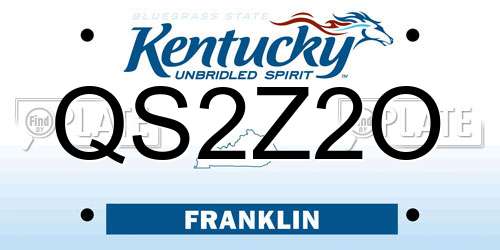 QS2Z2O Kentucky License Plate