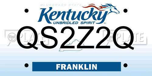 QS2Z2Q Kentucky License Plate