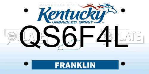 QS6F4L Kentucky License Plate