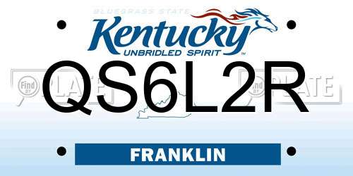 QS6L2R Kentucky License Plate