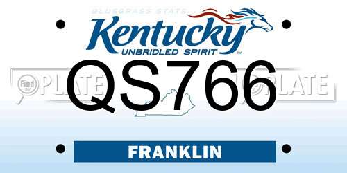 QS766 Kentucky License Plate
