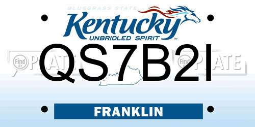 QS7B2I Kentucky License Plate