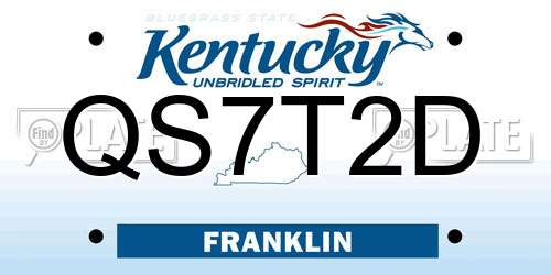 QS7T2D Kentucky License Plate