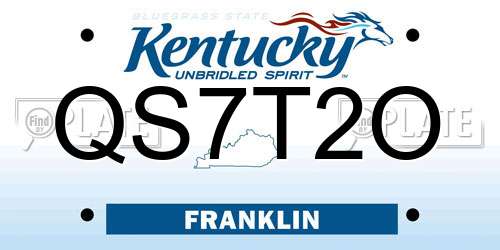 QS7T2O Kentucky License Plate
