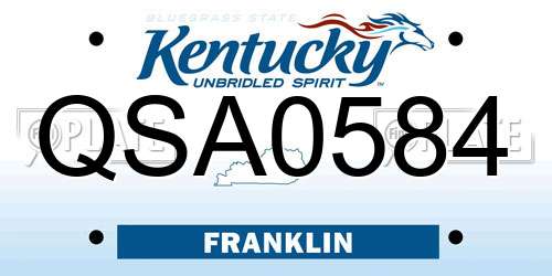 QSA0584 Kentucky License Plate