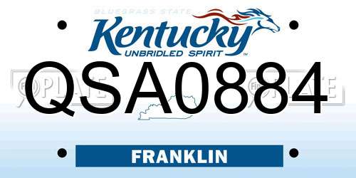 QSA0884 Kentucky License Plate