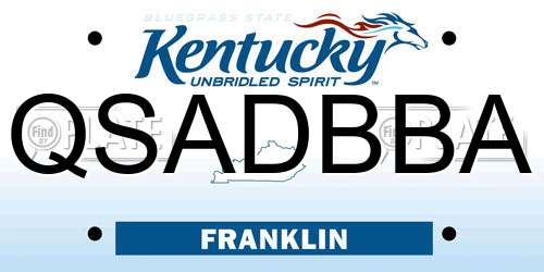 QSADBBA Kentucky License Plate
