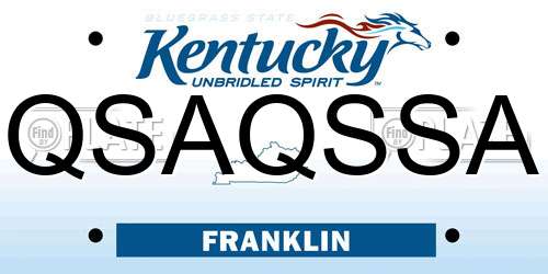 QSAQSSA Kentucky License Plate