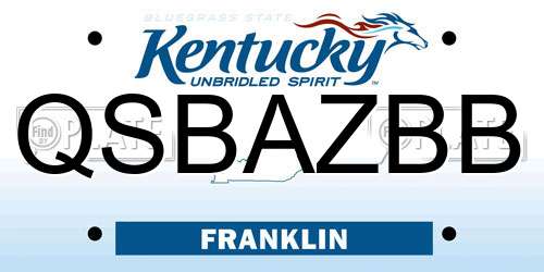 QSBAZBB Kentucky License Plate