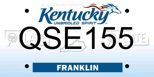 QSE155 Kentucky License Plate