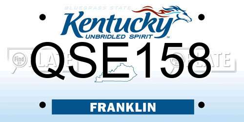 QSE158 Kentucky License Plate