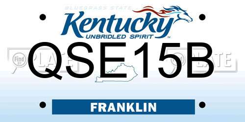 QSE15B Kentucky License Plate