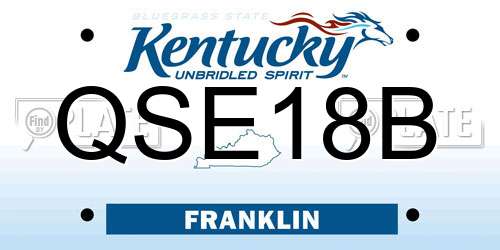 QSE18B Kentucky License Plate