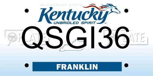 QSGI36 Kentucky License Plate