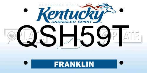 QSH59T Kentucky License Plate