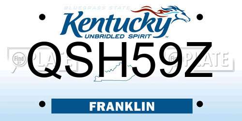 QSH59Z Kentucky License Plate