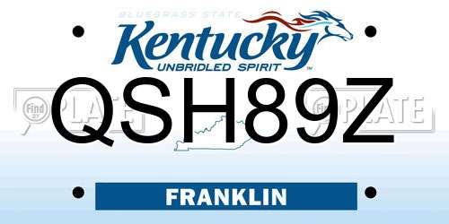 QSH89Z Kentucky License Plate