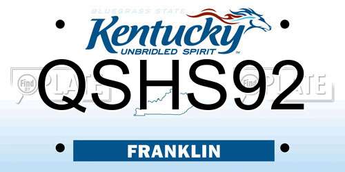 QSHS92 Kentucky License Plate