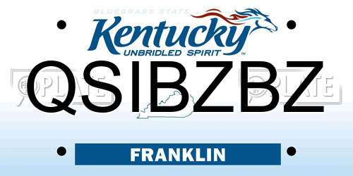 QSIBZBZ Kentucky License Plate