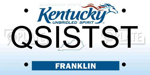 QSISTST Kentucky License Plate