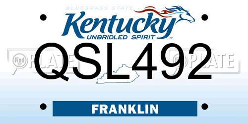 QSL492 Kentucky License Plate