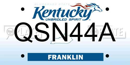QSN44A Kentucky License Plate