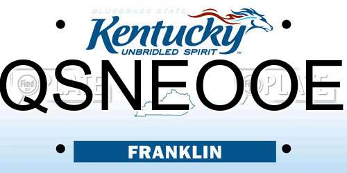 QSNEOOE Kentucky License Plate